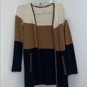 Charter club petite textured open front cardigan